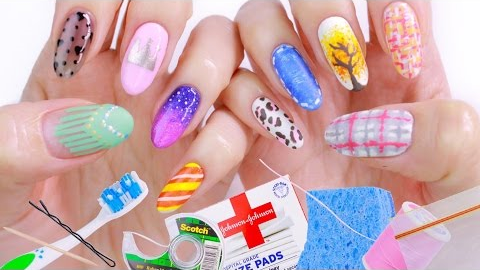 10 Nail Art Designs Using HOUSEHOLD ITEMS! | The Ultimate Guide #2