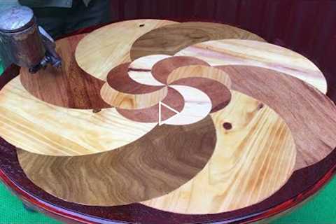 Easiest DIY Woodworking Projects Ideas - Design a Round Table from Pieces of Wood into Beautiful Pet