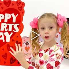 Nastya makes gifts to friends for Valentine's Day