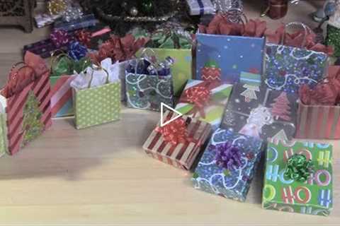 Dollhouse Tutorial -How to Make Miniature Gift Bags and Gift Boxes from Dollar Tree Gift Tags