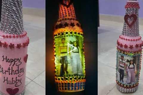 DIY Bottle Craft|Bottle Lamp Idea| Best gift idea|Photo Bottle Art| Home Decor