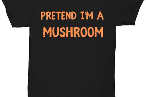 Pretend I'm a Mushroom black Unisex Tee, Funny lazy Halloween costume Model