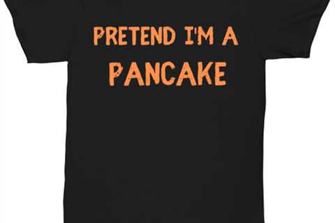 Pretend I'm a Pancake black Unisex Tee, Funny lazy Halloween costume Model