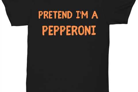 Pretend I'm a Pepperoni black Unisex Tee, Funny lazy Halloween costume Model