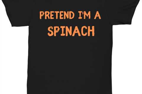 Pretend I'm a Spinach black Unisex Tee, Funny lazy Halloween costume Model