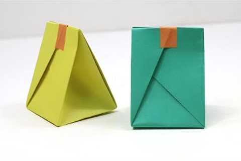 How to make simple and easy Origami gift bag - Paper gift box tutorial