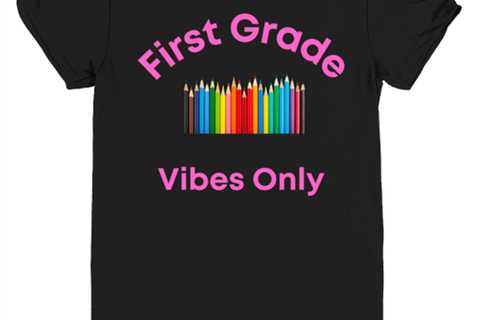 First Grade Vibes Only Novelty youthtee, in color black