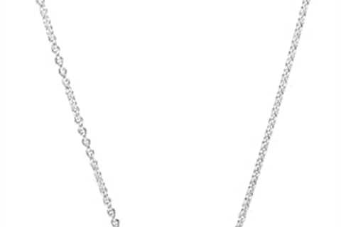 Pandora Jewelry Sparkling Open Heart Cubic Zirconia Necklace in Sterling Silver, 17.7″