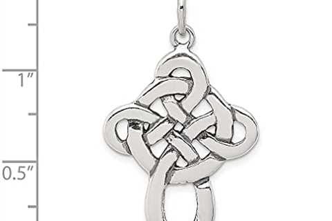 925 Sterling Silver Irish Claddagh Celtic Knot Cross Religious Charm Necklace Pendant Iona Fine..