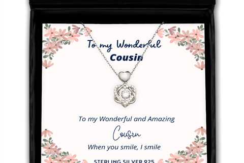 To my Cousin, when you smile, I smile - Heart Knot Silver Necklace. Model