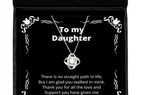 To my Daughter, No straight path in life - Love Knot Silver Necklace. Model