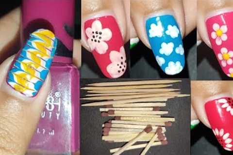 10 easy DIY nail art just using household items ।। Easy nail art at home ।। Nailart💅