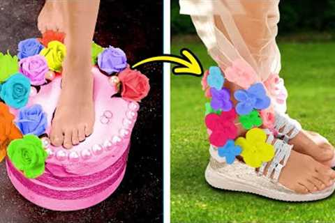 100+ Best DIY Shoes And Clothes: Wedding Shoes, Crystal Shoes And Silicone Shoes Out Of Sneakers 🤩