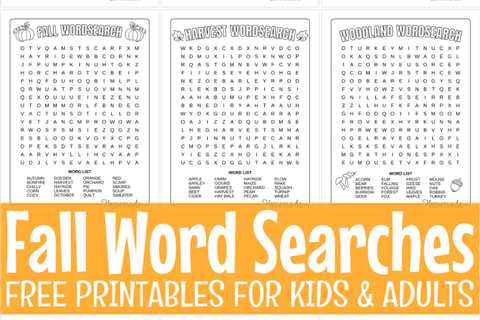 9 Best Free Printable Fall Word Search Puzzles for Kids