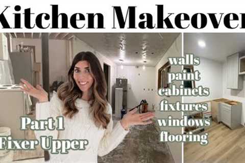 Kitchen Makeover Fixer Upper Part 1 / Creating a Kitchen from NOTHING!