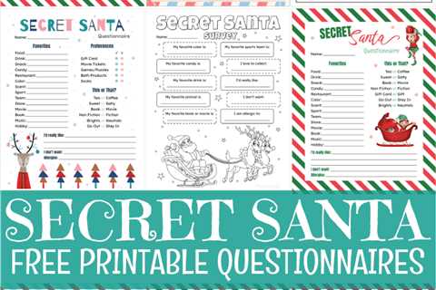 Free Printable Secret Santa Forms